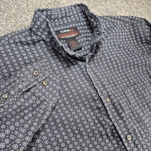 Forge FR Flame Resistant Shirt Mens XL Navy Blue Pattern Long Sleeve Workwear